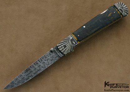 Ken Steigerwalt Custom Knife Lockback with Fluted Damascus Bolsters
