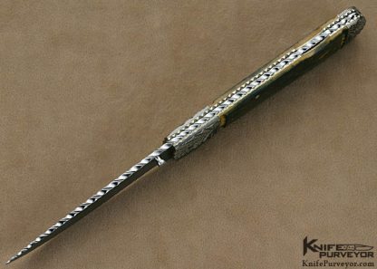 Ken Steigerwalt Custom Knife Lockback with Fluted Damascus Bolsters - Image 4