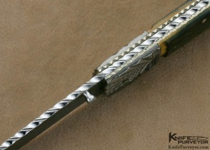 Ken Steigerwalt Custom Knife Lockback with Fluted Damascus Bolsters - Image 5