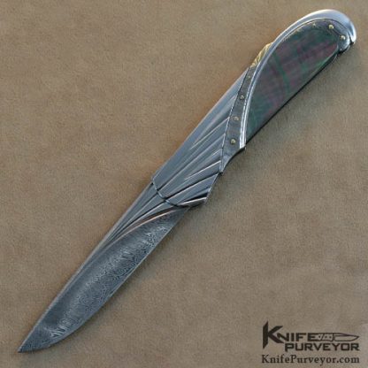 Ken Steigerwalt Custom Knife Blacklip Fluted Lockback