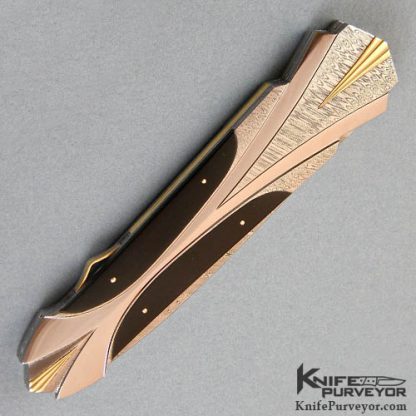 Ken Steigerwalt Custom Knives Pen Shell & Damasteel Damascus Lockback Dagger - Image 3