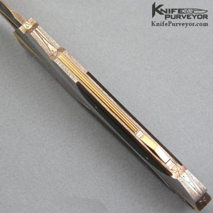 Ken Steigerwalt Custom Knives Pen Shell & Damasteel Damascus Lockback Dagger - Image 5