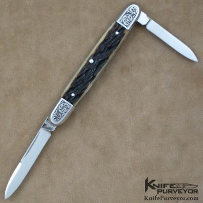 Ryuichi Kawamura Custom Knife Remington Jigged Bone Mulitblade Slipjoint Engraved by Simon Lytton