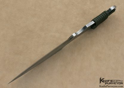 Oleksander Obrebchuk Bogdanovich Custom Knife Integral Damascus Cord Wrapped Fighter - Image 4