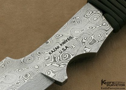 Oleksander Obrebchuk Bogdanovich Custom Knife Integral Damascus Cord Wrapped Fighter - Image 2