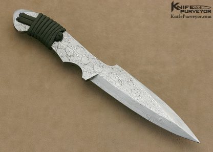 Oleksander Obrebchuk Bogdanovich Custom Knife Integral Damascus Cord Wrapped Fighter - Image 5
