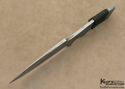 Oleksander Obrebchuk Bogdanovich Custom Knife Integral Damascus Cord Wrapped Fighter - Image 3