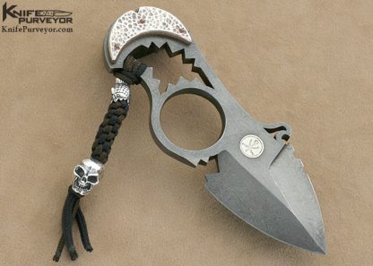 Oleksander Orebchuk Bogdanovich Custom Knives Oleksander Orebchuk Bogdanovich Custom Knives "Darkwater Steel ®"  #14 Piranha II Spear Point Fixed Blade - Image 4