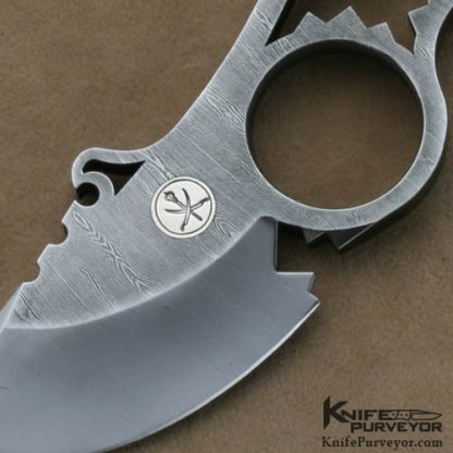 Oleksander Orebchuk Bogdanovich Custom Knives Sole Authorship Damascus #02 Piranha I Skinner Blade Fixed Blade - Image 2