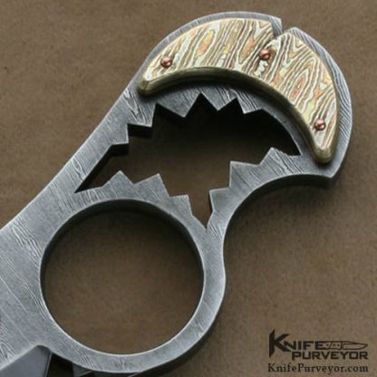 Oleksander Orebchuk Bogdanovich Custom Knives Sole Authorship Damascus #02 Piranha I Skinner Blade Fixed Blade - Image 3