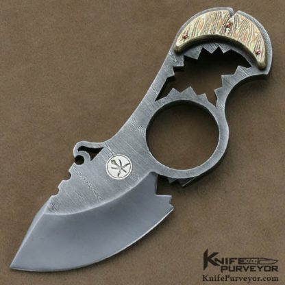 Oleksander Orebchuk Bogdanovich Custom Knives Sole Authorship Damascus #02 Piranha I Skinner Blade Fixed Blade