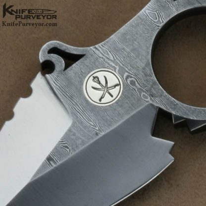 Oleksander Orebchuk Bogdanovich Custom Knives Sole Authorship Damascus #02 Piranha II Spear Point Fixed Blade - Image 2