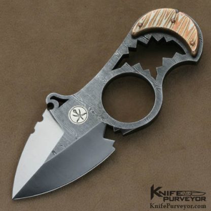 Oleksander Orebchuk Bogdanovich Custom Knives Sole Authorship Damascus #02 Piranha II Spear Point Fixed Blade