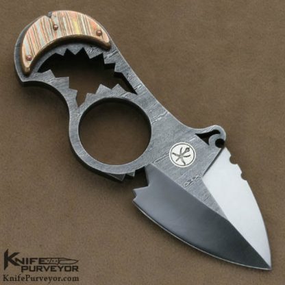 Oleksander Orebchuk Bogdanovich Custom Knives Sole Authorship Damascus #02 Piranha II Spear Point Fixed Blade - Image 5