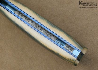 Kelly Carlson Custom Knife Blue Mammoth Ivory Linerlock Engraved by Tim Adlam - Image 8