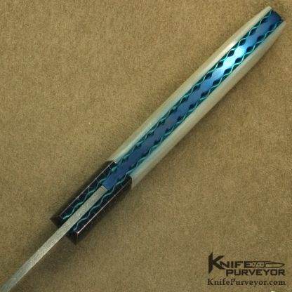 Kelly Carlson Custom Knife Mother of Pearl Damasteel & Damascus Linerlock - Image 4