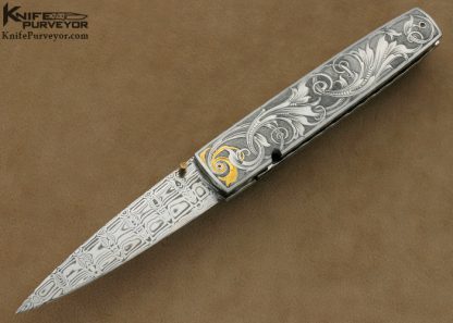 Kelly Carlson Custom Knife Tim George Engraved "Icicle" Linerlock