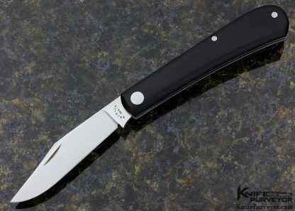 Ken Erickson Custom Knife Exhibition Grade Ebony Shadow Trapper Slipjoint