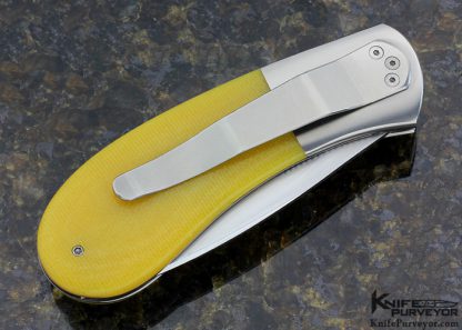 Ken Onion Custom Knife  "Yellow Onion" Yellow Micarta Speed Safe Opener - Image 3