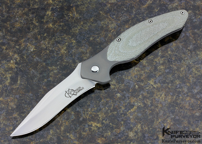 Ken Onion Custom Knife Speed Safe "Dead Sexy" Silver Carbon Fiber with Bead Blasted Titanium