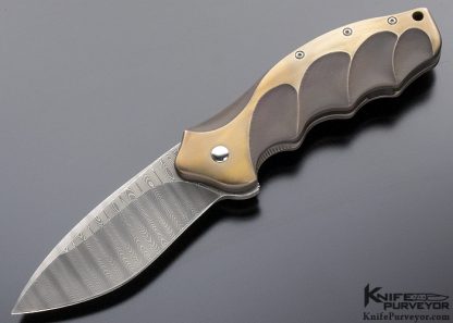 Ken Onion Custom Knife Damascus "Lawman" Framelock Flipper