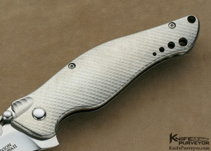 Ken Onion Custom Knife Dimpled Titanium Custom Stud Lock Bump - Image 3
