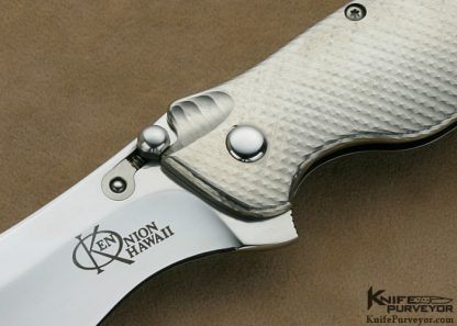 Ken Onion Custom Knife Dimpled Titanium Custom Stud Lock Bump - Image 2