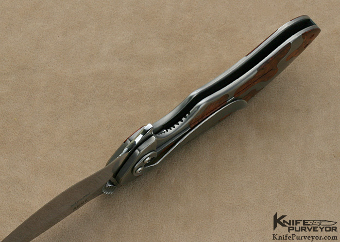 Ken Onion Custom Knife Desert Ironwood & Titanium "Taboo" Prototype Flipper Frame Lock - Image 7