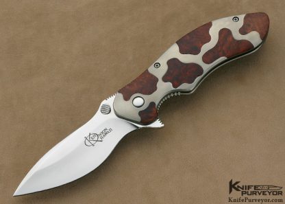 Ken Onion Custom Knife Desert Ironwood & Titanium "Taboo" Prototype Flipper Frame Lock