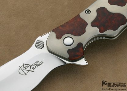 Ken Onion Custom Knife Desert Ironwood & Titanium "Taboo" Prototype Flipper Frame Lock - Image 2