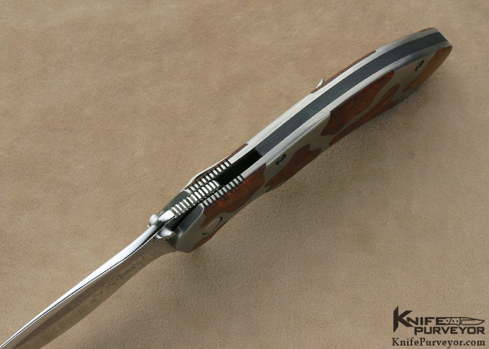 Ken Onion Custom Knife Desert Ironwood & Titanium "Taboo" Prototype Flipper Frame Lock - Image 5