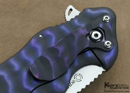 Ken Onion Custom Knife Anodized and Textured Titanium "Wrinkle" IKBS Flipper - Image 4