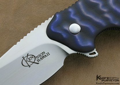 Ken Onion Custom Knife Anodized and Textured Titanium "Wrinkle" IKBS Flipper - Image 2