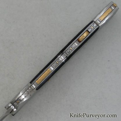 Ken Steigerwalt Custom Knife Fluted Blacklip Pearl and Steel Lockback Dagger - Image 4