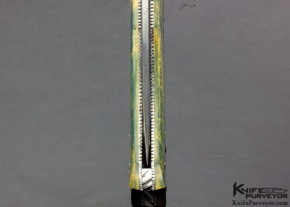 Ken Steigerwalt Custom Knife Fluted & Polished Differential Acid Etched Damascus Lockback - Image 6