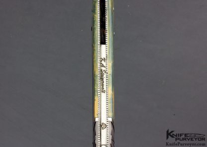 Ken Steigerwalt Custom Knife Fluted & Polished Differential Acid Etched Damascus Lockback - Image 5