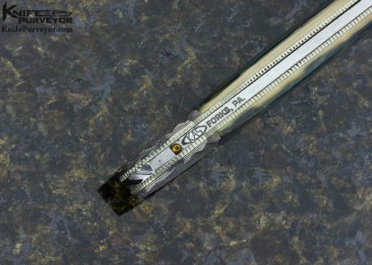 Ken Steigerwalt Custom Knife Damascus & Blue MammothTab Release Auto - Image 6