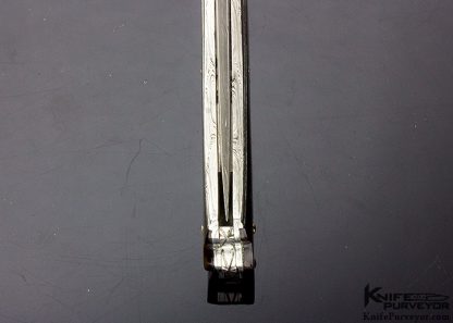 Ken Steigerwalt Custom Knife Amber and Damascus Lockback Dagger (Featured in a Video) - Image 6