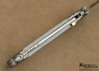 Ken Steigerwalt Custom Knives Piqued Mother of Pearl Shell & Damascus Automatic - Image 7
