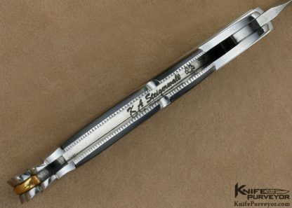 Ken Steigerwalt Custom Knife Black Lip Tahitian Pearl Shell "Wave" Lockback - Image 6