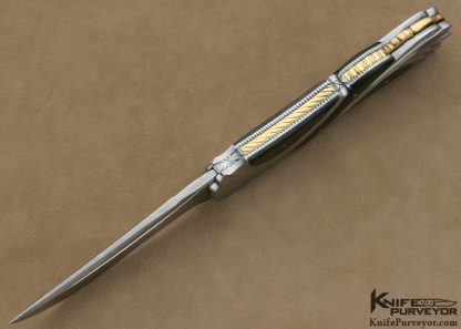 Ken Steigerwalt Custom Knife Black Lip Tahitian Pearl Shell "Wave" Lockback - Image 5