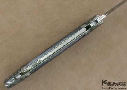 Ken Steigerwalt Custom Knife Black Lip Tahitian Pearl Shell Button Release Lockback - Image 8