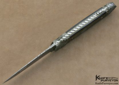 Ken Steigerwalt Custom Knife Black Lip Tahitian Pearl Shell Button Release Lockback - Image 6