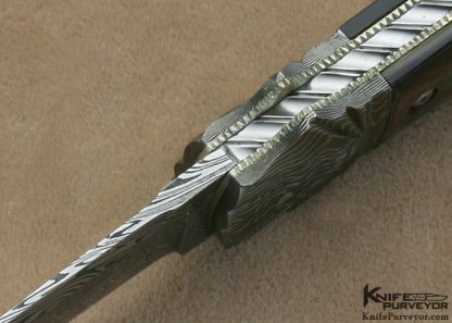Ken Steigerwalt Custom Knife Black Lip Tahitian Pearl Shell Button Release Lockback - Image 7