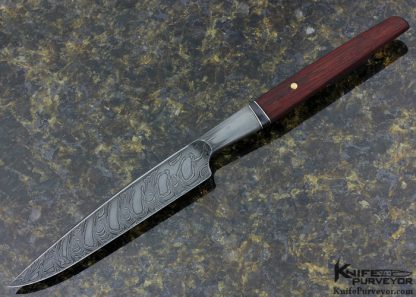 Kevin Klein Custom Knife Jason Morrissey's Steel, Bloodwood with Wrought Iron & Silver Spacers