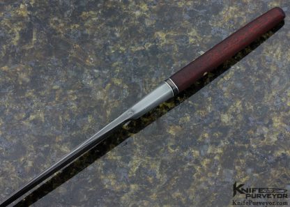 Kevin Klein Custom Knife Jason Morrissey's Steel, Bloodwood with Wrought Iron & Silver Spacers - Image 4