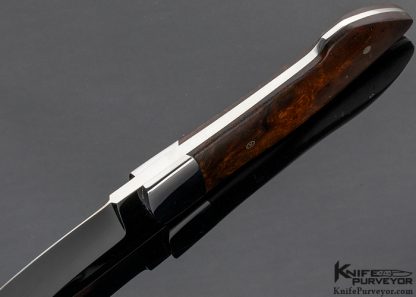 Ken McFall Custom Knife Drop Point Hunter with Mosaic Pins and Desert Ironwood Scales - Image 6