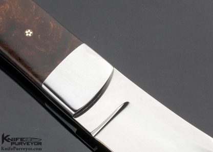 Ken McFall Custom Knife Drop Point Hunter with Mosaic Pins and Desert Ironwood Scales - Image 4
