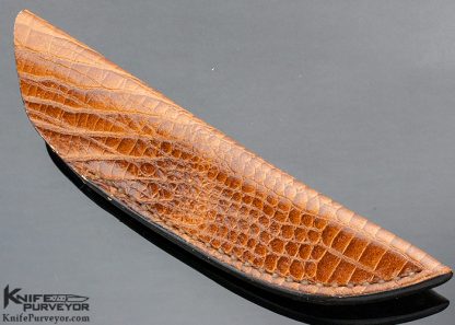 Ken McFall Custom Knife Drop Point Hunter with Mosaic Pins and Desert Ironwood Scales - Image 7