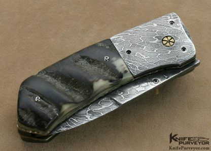 Bill King Custom Knife Himalayan Sheep Horn & Cable Damascus Linerlock - Image 3